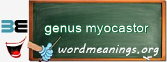 WordMeaning blackboard for genus myocastor